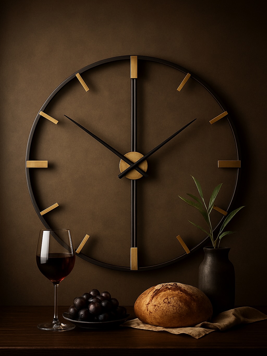 ساعت دیواری مینیمال دو رنگ